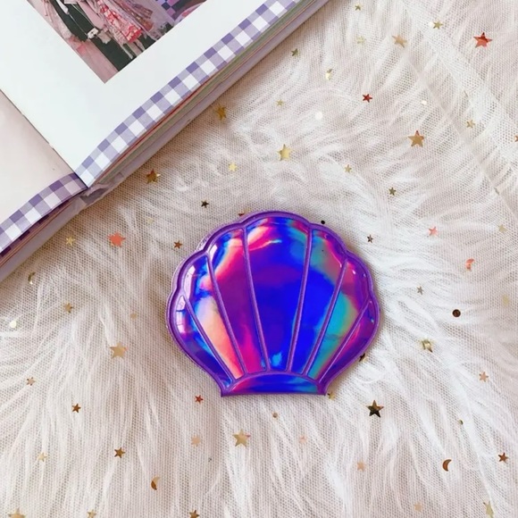 Purple Holographic Sea Shell Compact Mirror - Picture 5 of 15